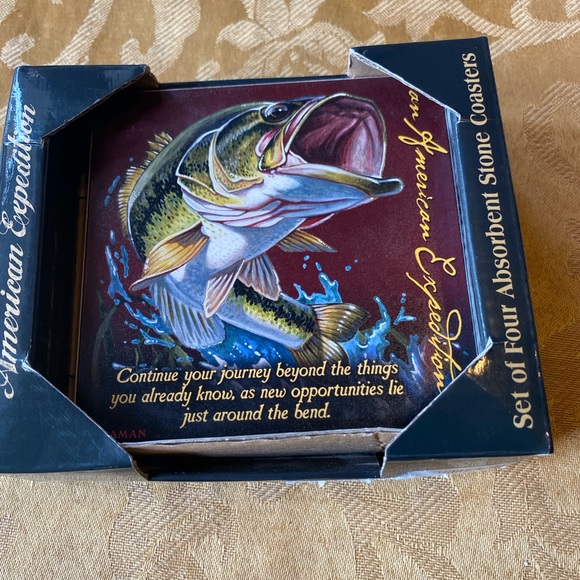 3 absorbent American Expedition stone Coasters. - Picture 1 of 4